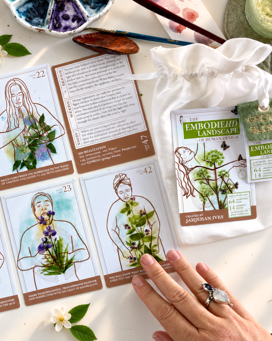 Artist Edition Card Deck - The EmbodieHD Landscape of Human Design Light Gray Creative Jives Co