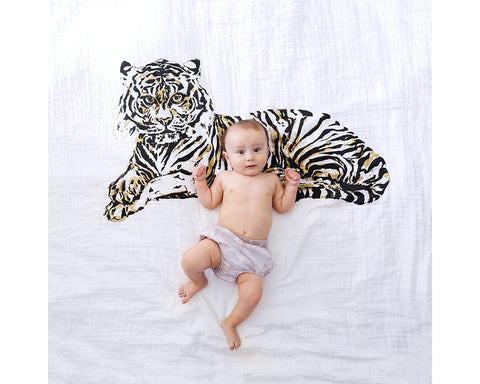 Organic Cotton Swaddle Blanket - Tiger - Baby Jives Co